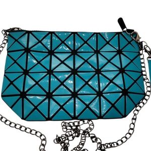 Geometeric Shoulder/Clutch Blue Bag‎